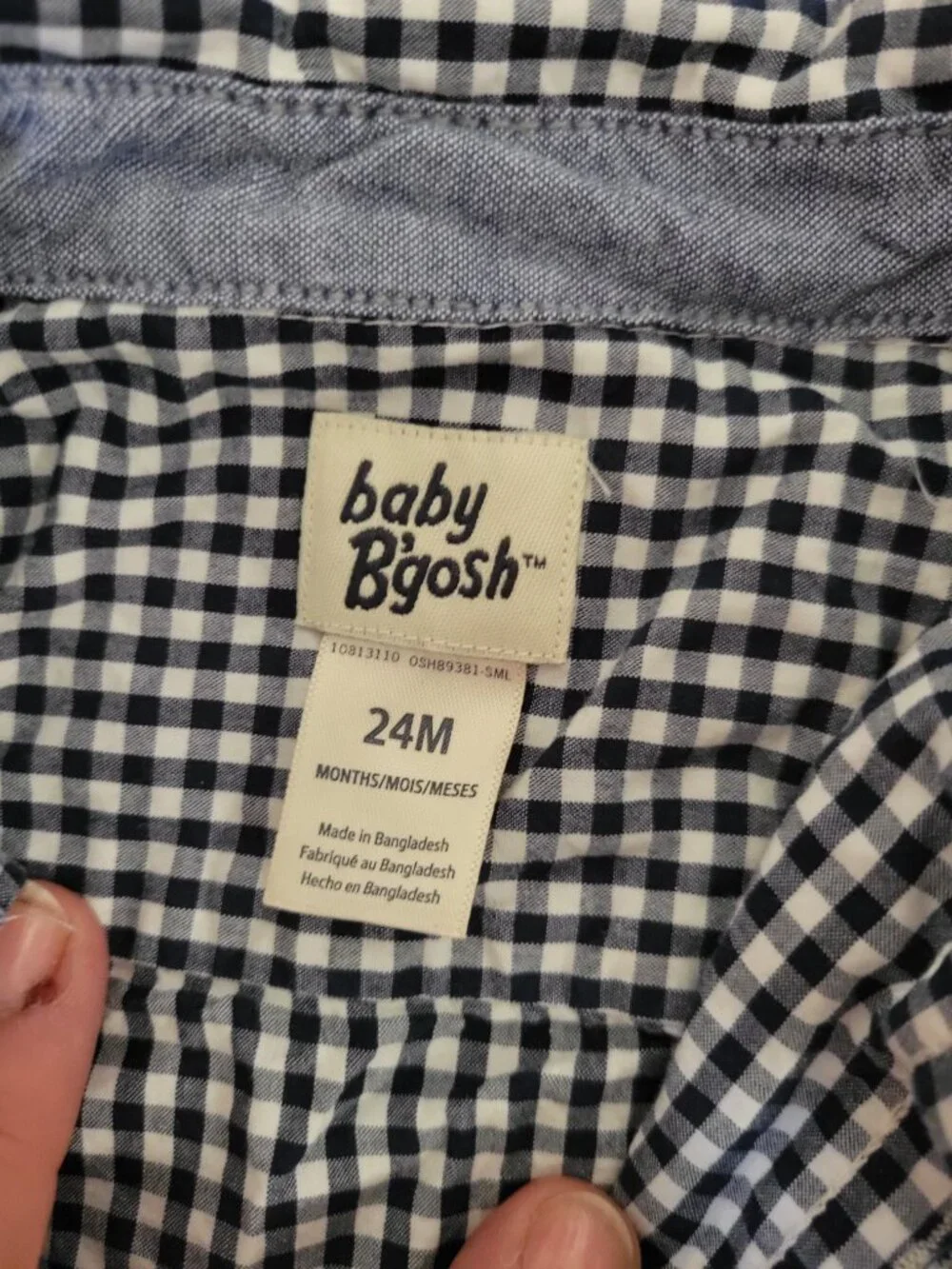 Osh Kosh Baby Checkered Dress Shirt Onesie